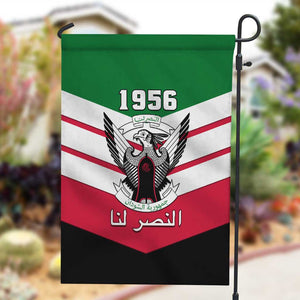 Sudan Independence Day Garden Flag with Sudanese Secretary Bird