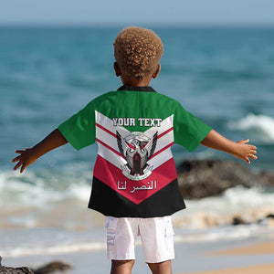 Sudan Independence Day Kid Hawaiian Shirt with Sudanese Secretary Bird