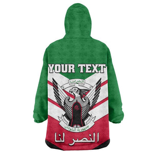 Sudan Independence Day KId Wearable Blanket Hoodie with Sudanese Secretary Bird