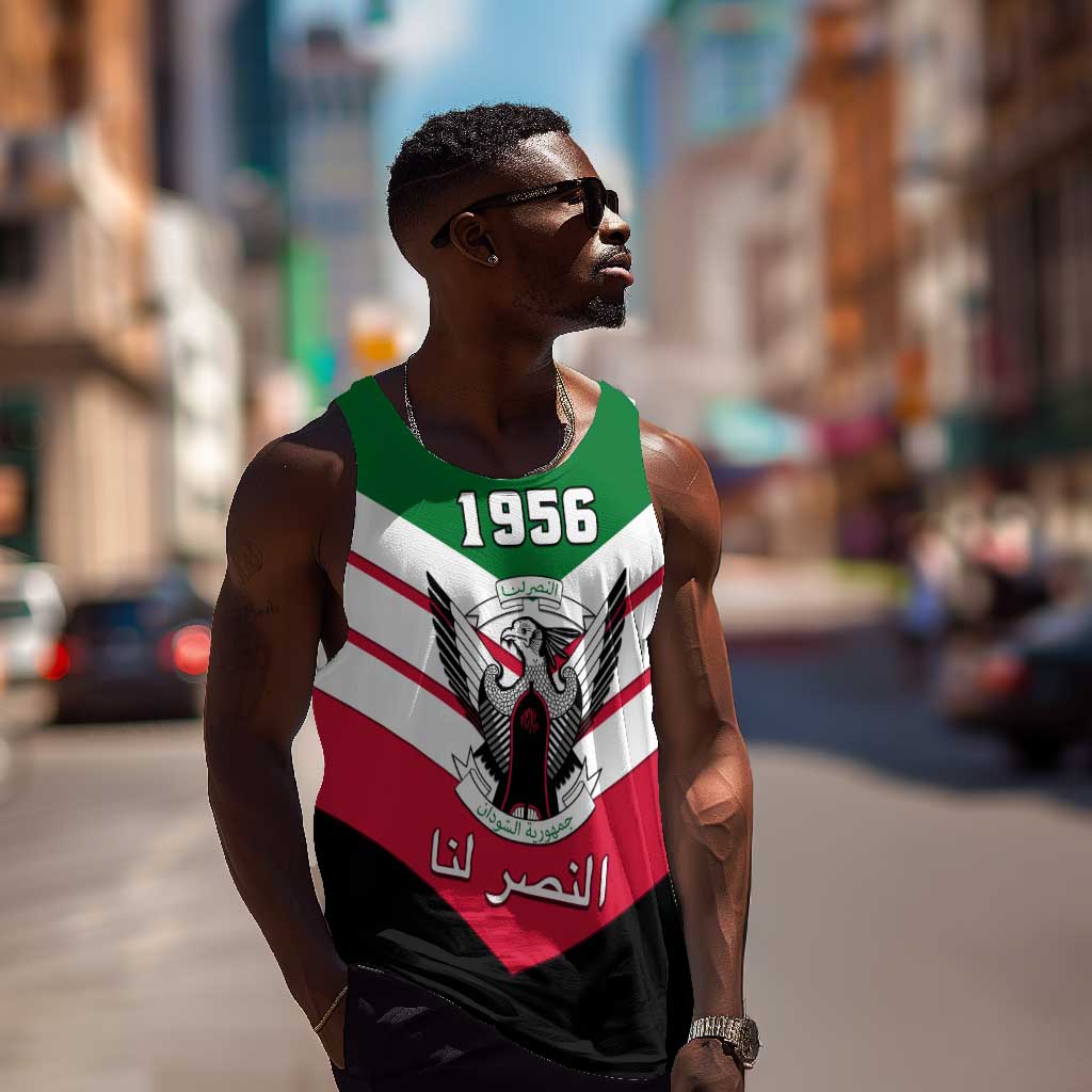 Sudan Independence Day Men Tank Top with Sudanese Secretary Bird