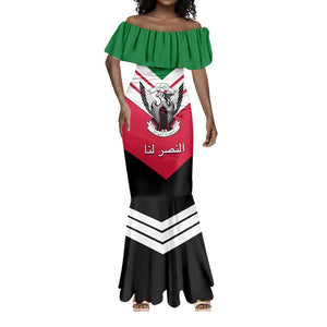 Sudan Independence Day Mermaid Dress with Sudanese Secretary Bird