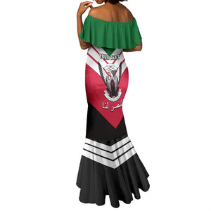 Sudan Independence Day Mermaid Dress with Sudanese Secretary Bird