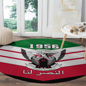 Sudan Independence Day Round Carpet with Sudanese Secretary Bird