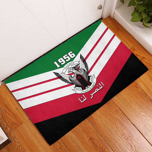 Sudan Independence Day Rubber Doormat with Sudanese Secretary Bird