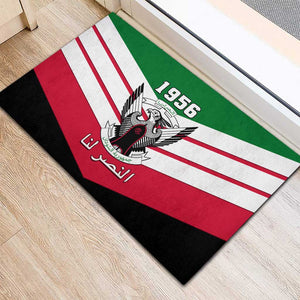 Sudan Independence Day Rubber Doormat with Sudanese Secretary Bird