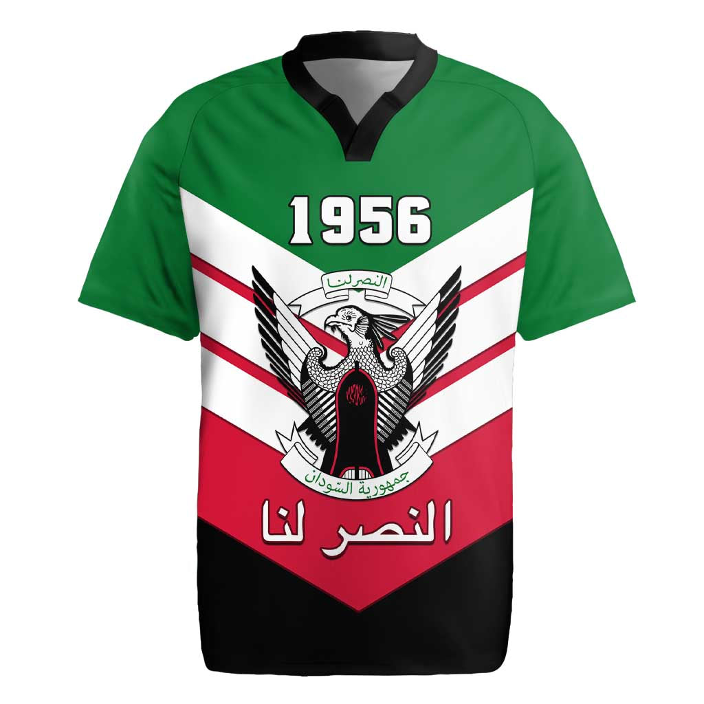 Sudan Independence Day Rugby Jersey with Sudanese Secretary Bird