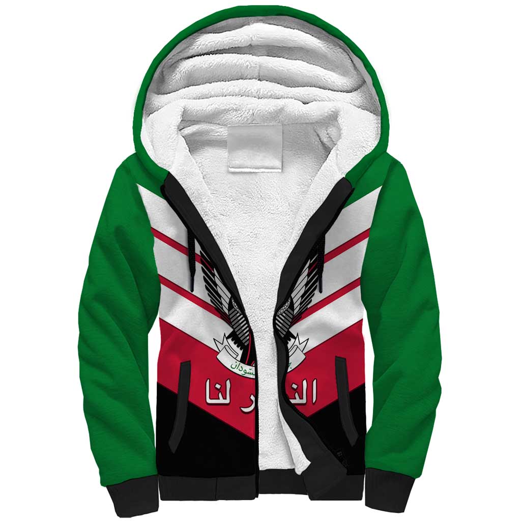 Sudan Independence Day Sherpa Hoodie with Sudanese Secretary Bird