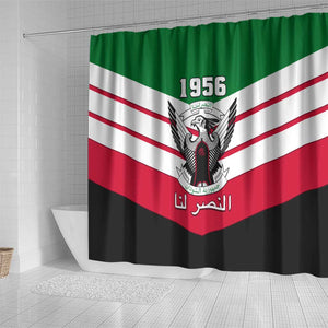 Sudan Independence Day Shower Curtain with Sudanese Secretary Bird