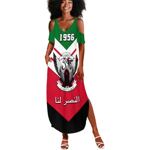 Sudan Independence Day Summer Maxi Dress with Sudanese Secretary Bird