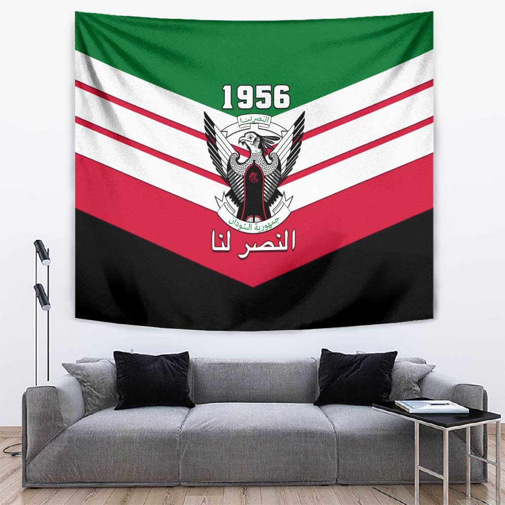 Sudan Independence Day Tapestry with Sudanese Secretary Bird