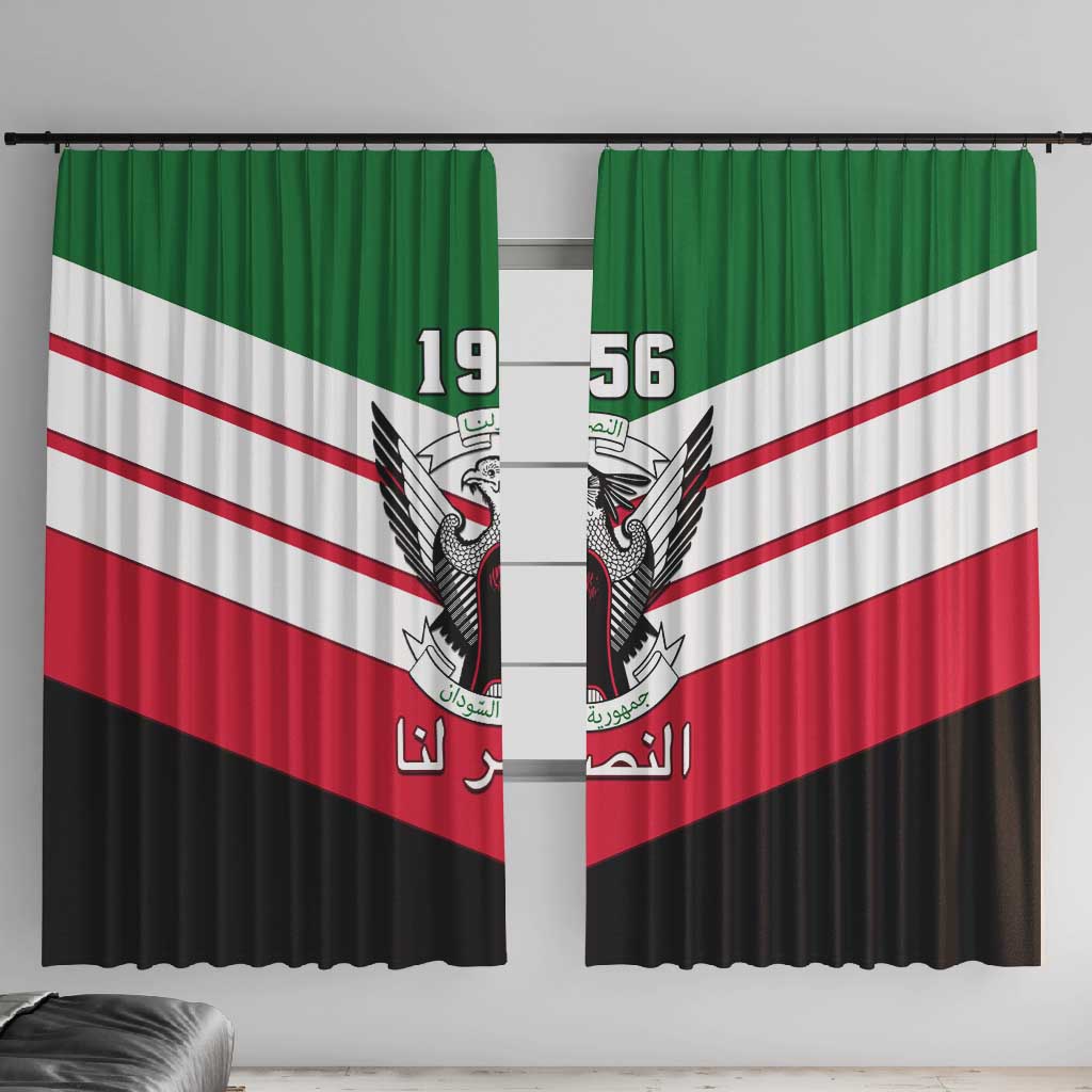 Sudan Independence Day Window Curtain with Sudanese Secretary Bird