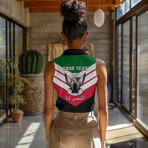 Sudan Independence Day Women Sleeveless Polo Shirt with Sudanese Secretary Bird