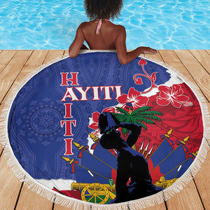 Personalised Afro Haiti Le Marron Inconnu Beach Blanket Dashiki Mix Polynesian Pattern