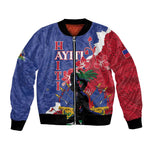 Personalised Afro Haiti Le Marron Inconnu Bomber Jacket Dashiki Mix Polynesian Pattern