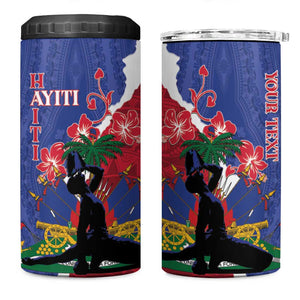 Personalised Afro Haiti Le Marron Inconnu 4 in 1 Can Cooler Tumbler Dashiki Mix Polynesian Pattern