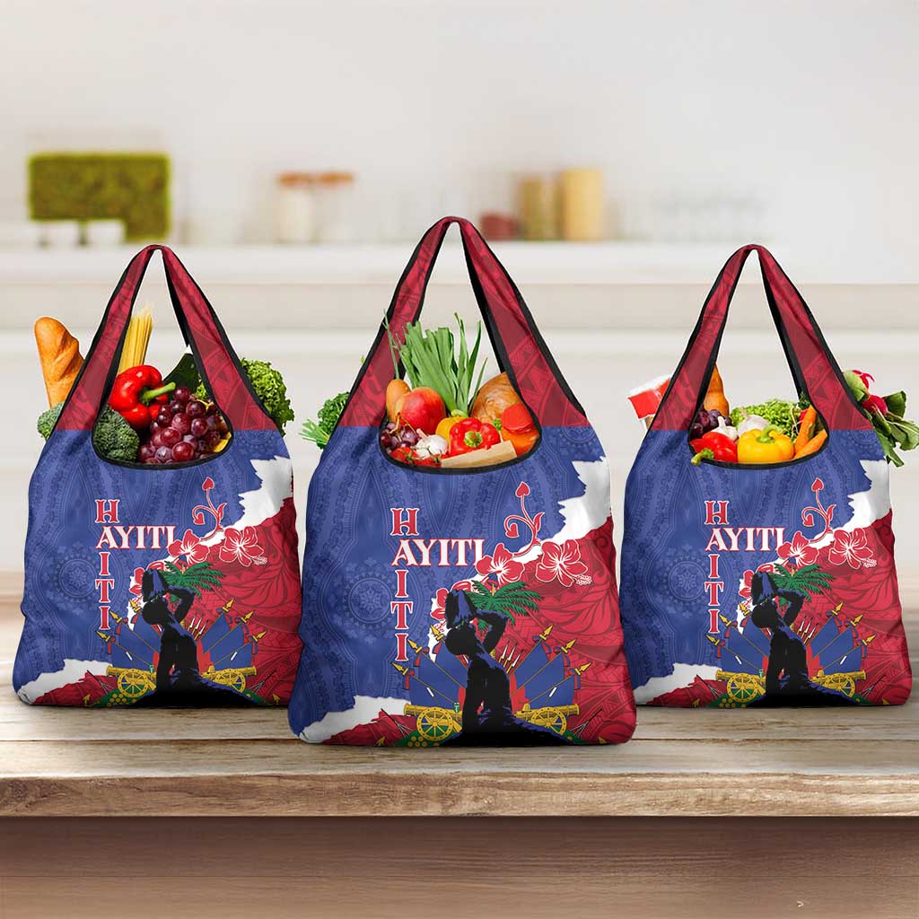 Personalised Afro Haiti Le Marron Inconnu Grocery Bag Dashiki Mix Polynesian Pattern