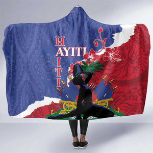 Personalised Afro Haiti Le Marron Inconnu Hooded Blanket Dashiki Mix Polynesian Pattern