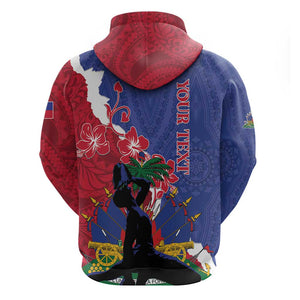 Personalised Afro Haiti Le Marron Inconnu Hoodie Dashiki Mix Polynesian Pattern