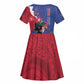 Personalised Afro Haiti Le Marron Inconnu Kid Short Sleeve Dress Dashiki Mix Polynesian Pattern