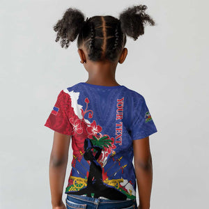 Personalised Afro Haiti Le Marron Inconnu Kid T shirt Dashiki Mix Polynesian Pattern