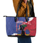 Personalised Afro Haiti Le Marron Inconnu Leather Tote Bag Dashiki Mix Polynesian Pattern