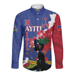 Personalised Afro Haiti Le Marron Inconnu Long Sleeve Button Shirt Dashiki Mix Polynesian Pattern