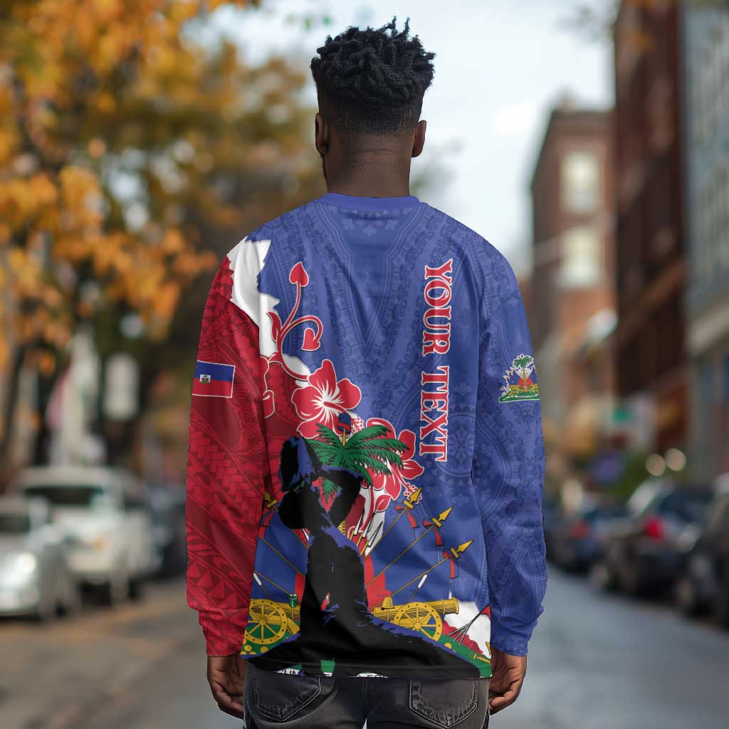 Personalised Afro Haiti Le Marron Inconnu Long Sleeve Shirt Dashiki Mix Polynesian Pattern