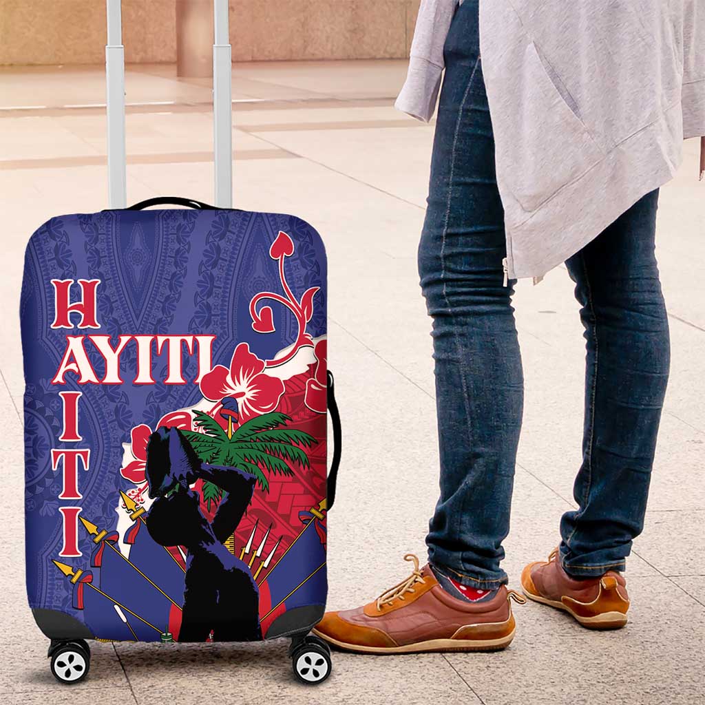 Personalised Afro Haiti Le Marron Inconnu Luggage Cover Dashiki Mix Polynesian Pattern