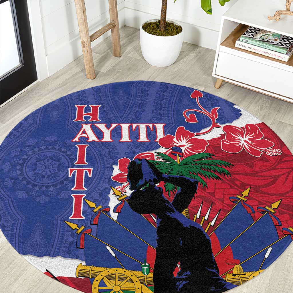 Personalised Afro Haiti Le Marron Inconnu Round Carpet Dashiki Mix Polynesian Pattern