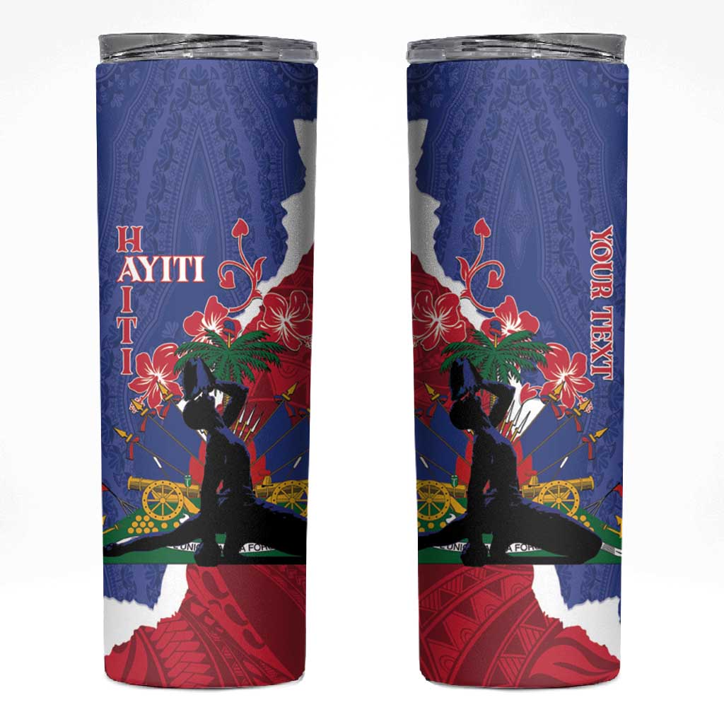 Personalised Afro Haiti Le Marron Inconnu Skinny Tumbler Dashiki Mix Polynesian Pattern