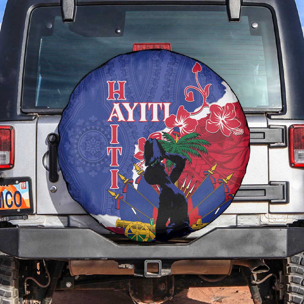 Personalised Afro Haiti Le Marron Inconnu Spare Tire Cover Dashiki Mix Polynesian Pattern