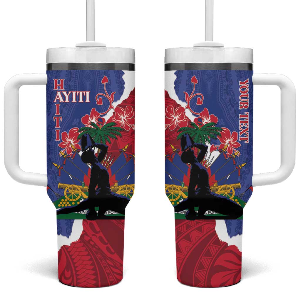 Personalised Afro Haiti Le Marron Inconnu Tumbler With Handle Dashiki Mix Polynesian Pattern