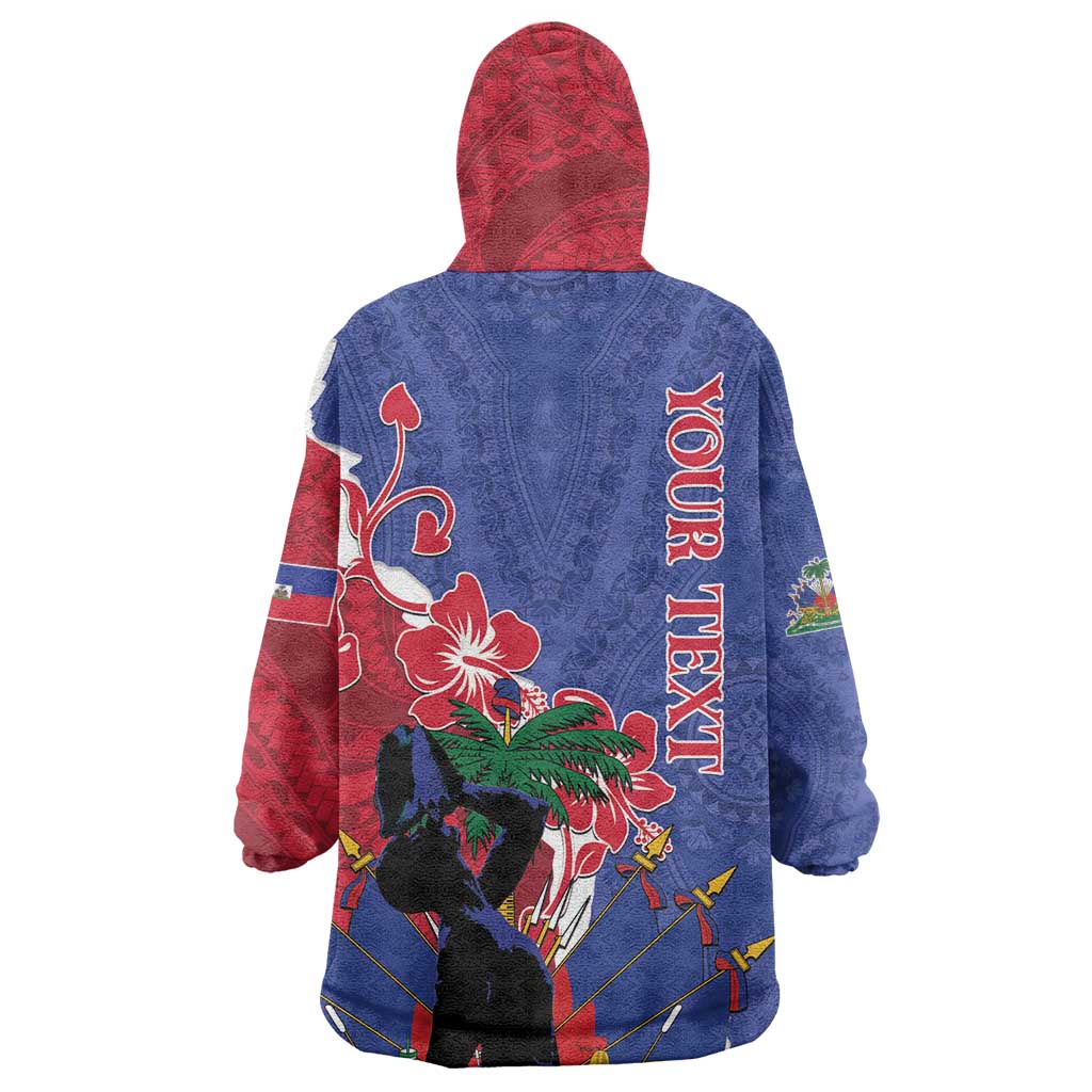 Personalised Afro Haiti Le Marron Inconnu Wearable Blanket Hoodie Dashiki Mix Polynesian Pattern