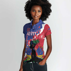 Personalised Afro Haiti Le Marron Inconnu Women Polo Shirt Dashiki Mix Polynesian Pattern