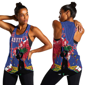 Personalised Afro Haiti Le Marron Inconnu Women Racerback Tank Dashiki Mix Polynesian Pattern