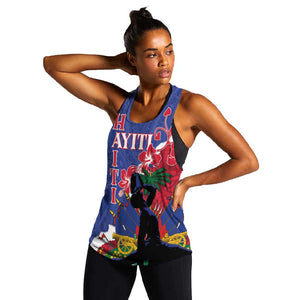 Personalised Afro Haiti Le Marron Inconnu Women Racerback Tank Dashiki Mix Polynesian Pattern