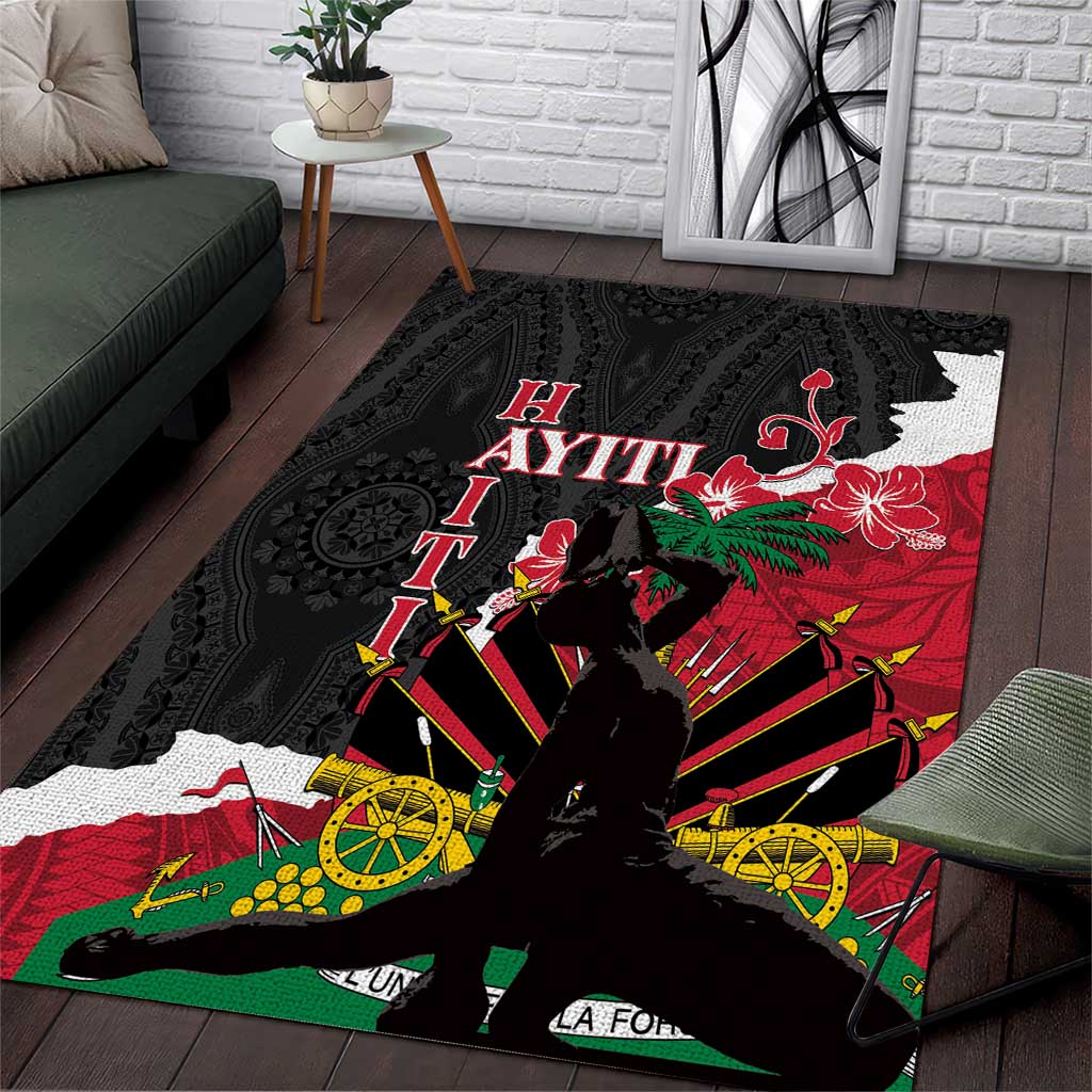 Personalised Afro Ayiti Neg Marron Area Rug Dashiki Mix Polynesian Pattern