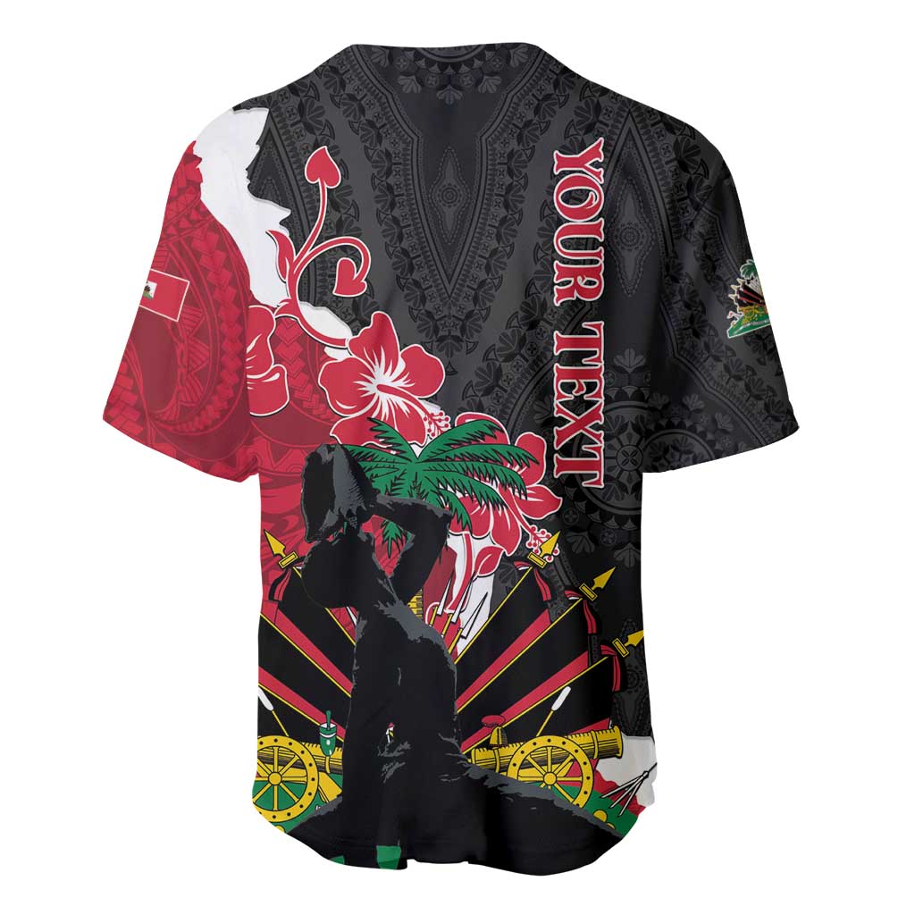 Personalised Afro Ayiti Neg Marron Baseball Jersey Dashiki Mix Polynesian Pattern