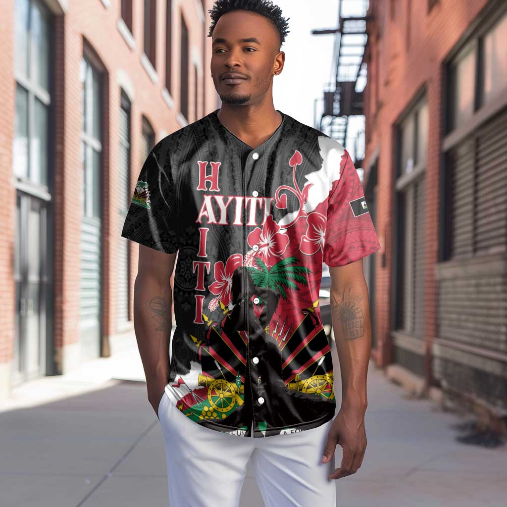 Personalised Afro Ayiti Neg Marron Baseball Jersey Dashiki Mix Polynesian Pattern