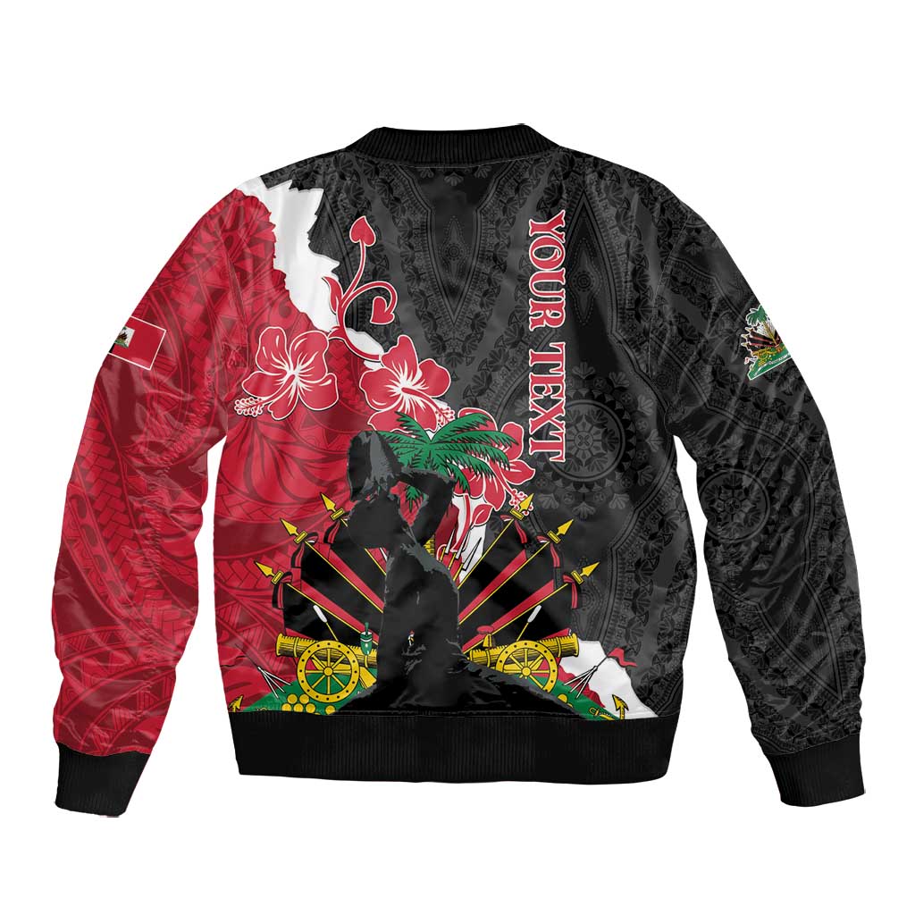 Personalised Afro Ayiti Neg Marron Bomber Jacket Dashiki Mix Polynesian Pattern