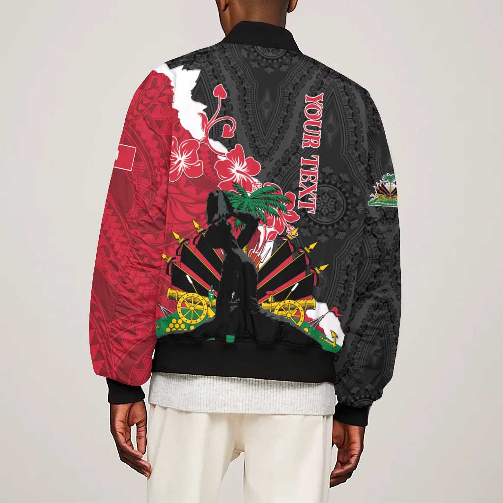 Personalised Afro Ayiti Neg Marron Bomber Jacket Dashiki Mix Polynesian Pattern