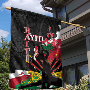 Personalised Afro Ayiti Neg Marron Garden Flag Dashiki Mix Polynesian Pattern