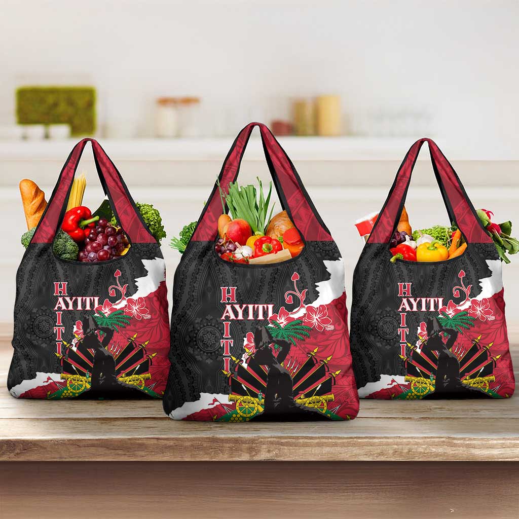 Personalised Afro Ayiti Neg Marron Grocery Bag Dashiki Mix Polynesian Pattern