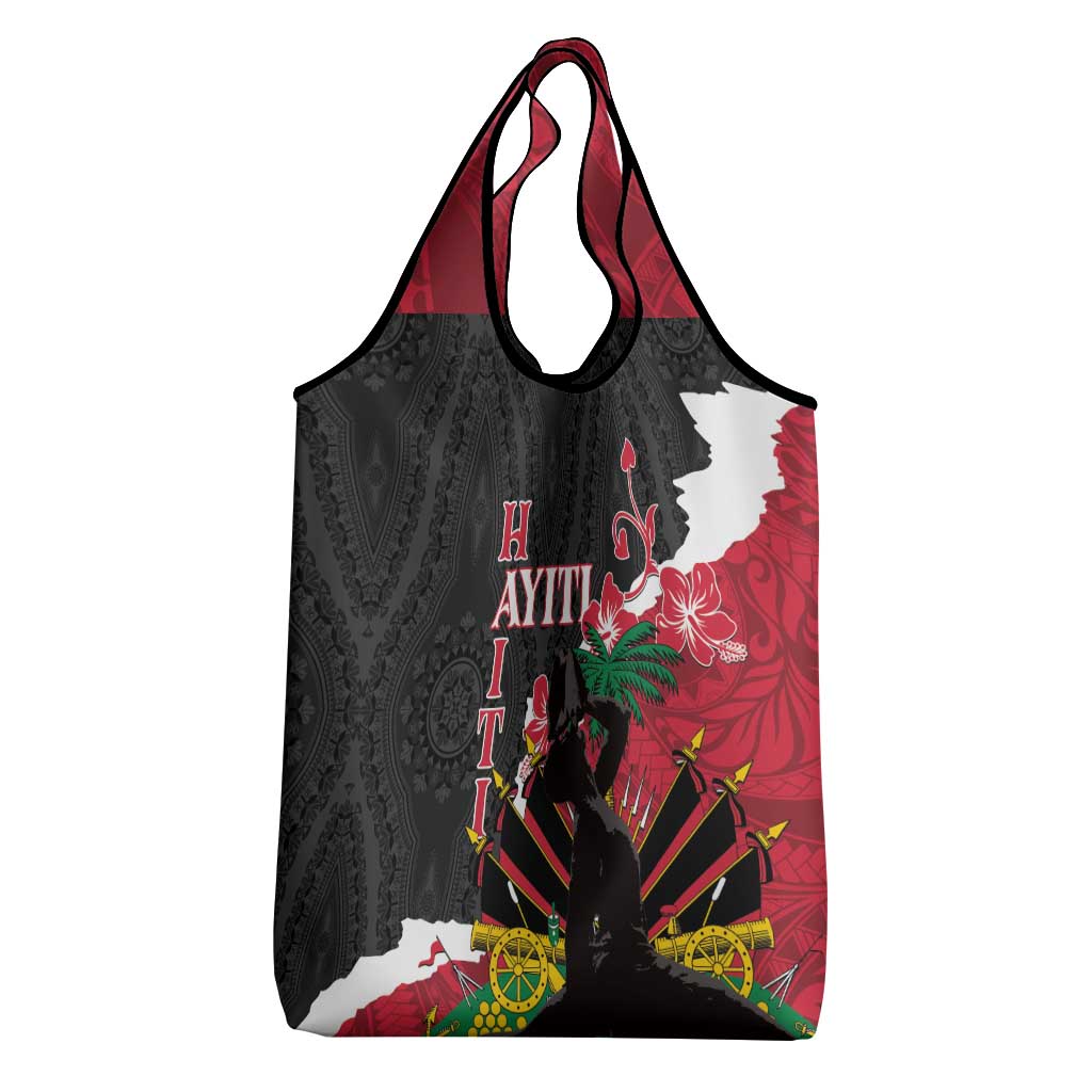 Personalised Afro Ayiti Neg Marron Grocery Bag Dashiki Mix Polynesian Pattern