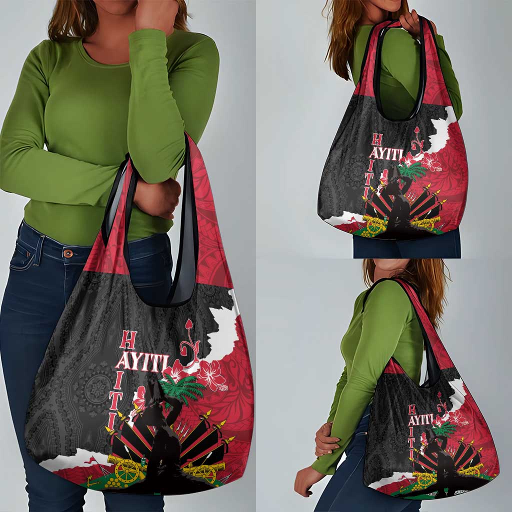 Personalised Afro Ayiti Neg Marron Grocery Bag Dashiki Mix Polynesian Pattern