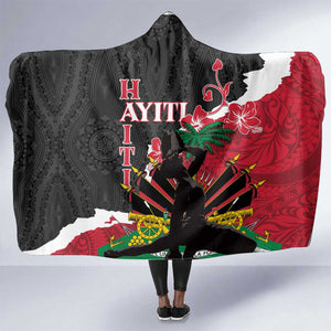 Personalised Afro Ayiti Neg Marron Hooded Blanket Dashiki Mix Polynesian Pattern