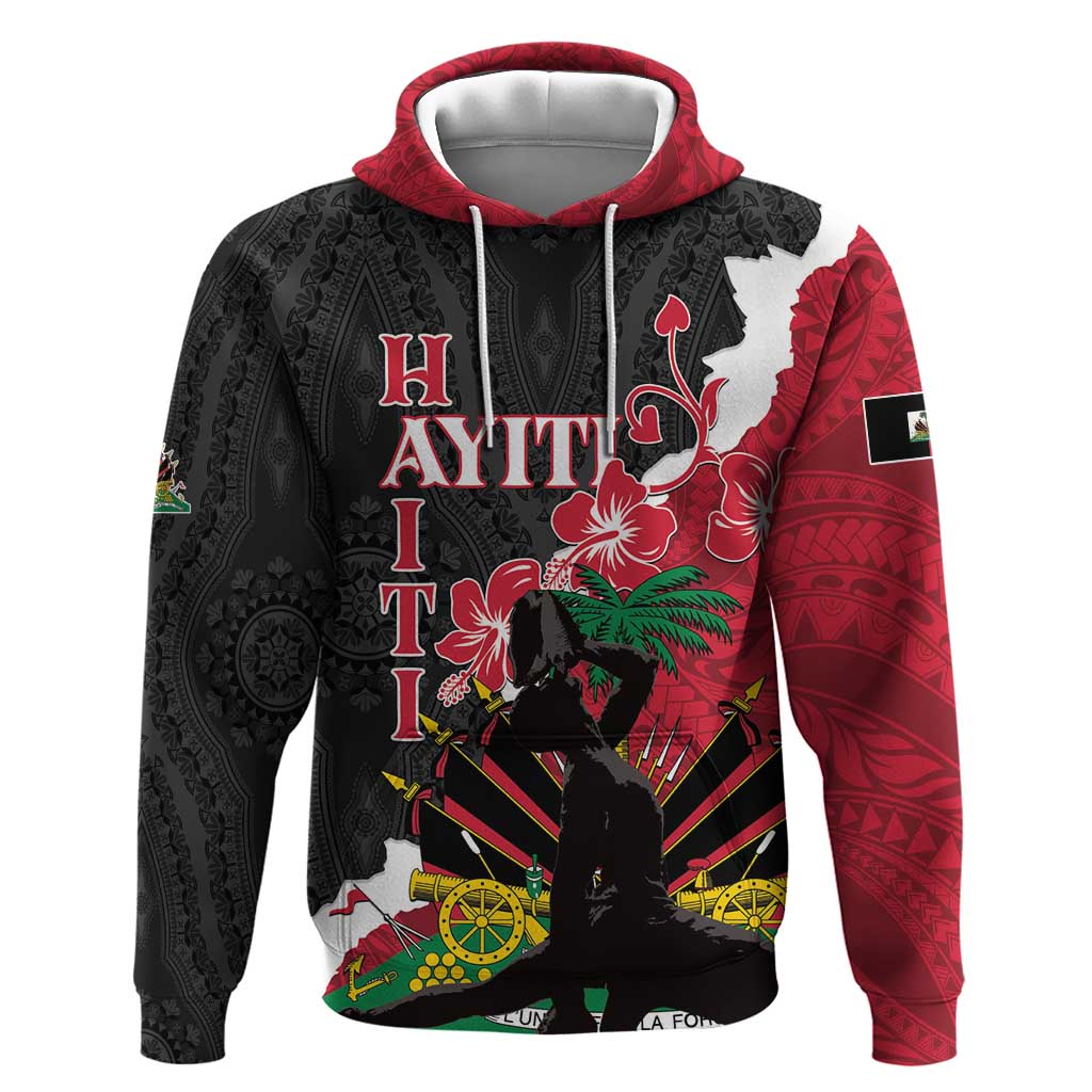 Personalised Afro Ayiti Neg Marron Hoodie Dashiki Mix Polynesian Pattern