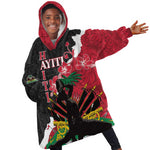 Personalised Afro Ayiti Neg Marron Kid Wearable Blanket Hoodie Dashiki Mix Polynesian Pattern