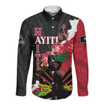 Personalised Afro Ayiti Neg Marron Long Sleeve Button Shirt Dashiki Mix Polynesian Pattern