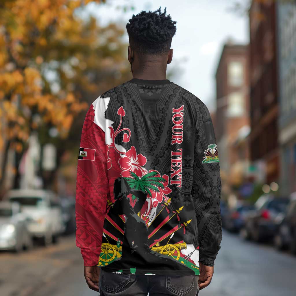 Personalised Afro Ayiti Neg Marron Long Sleeve Shirt Dashiki Mix Polynesian Pattern